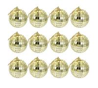Bola Discoteca 12 Uds. De bolas doradas for decoración de árboles, adornos, espejo colgante 5cm, reflectante dorado for discoteca