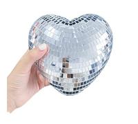 Bola Discoteca 2 adornos de bola discoteca en forma corazón, llavero cristal reflectante y ligero for fiestas navideñas(15cm)