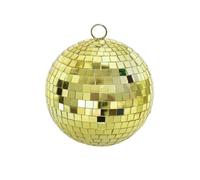Bola Discoteca Bola de discoteca con espejo plateado/dorado/rojo 8cm, adorno colgante, luz escenario, bola cristal giratoria, reflectante brillante(Gold)