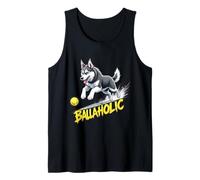 Bola Divertida de persecución de Perros Husky Siberiano Ballaholic Camiseta sin Mangas