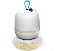 Bola eléctrica inalámbrica para lavavajillas con dispensación automática de detergente, rotación de 205 RPM para eliminación de grasa, fibra a base de plantas 10 x 10 x 16 cm (dorada)