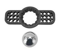 Bola enfriadora de café con soporte desmontable, Bola de enfriamiento de café reutilizable de sabor mejorado de acero inoxidable para cóctel de whisky (Negra)
