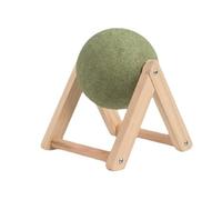 Bola giratoria de menta para gatos, juguete de suelo, rodillo de hierba gatera de suelo para el juego de los gatos, bola gigante de hierba gatera con soporte de madera, tamaño grande 15 cm