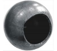 Bola hueca de hierro de 110 mm de diámetro con agujero de 62 mm de diámetro | Chapa bola de valla, bola de acero como elementos ornamentales, para barandillas, vallas, barandillas, pasamanos