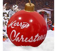 Bola inflable de Navidad para exteriores, globo inflable gigante de 24 pulgadas con bomba, bolas inflables de vacaciones para patio, piscina, decoraciones de jardín al aire libre