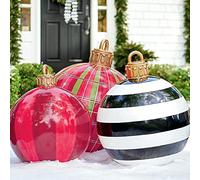 Bola inflable de Navidad para exteriores, globo inflable gigante de 24 pulgadas con bomba, bolas inflables de vacaciones para patio, piscina, decoraciones de jardín al aire libre