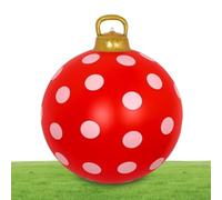 Bola Inflable Decoraciones Y Accesorios Rojos Y Blancos Tamaño 61 Cm | Adornos Inflables Gigantescos Navideños para Interior y Exterior Jardín Patio Fiestas de Invierno y Festivales