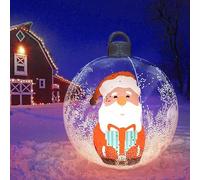 Bola Inflable Decorada de Navidad de 23,6, Gran Bola de PVC Transparente con Luz Gigante, Decoración con LED, Decoraciones Navideñas Al Aire Libre para Patios, Césped, Jardines