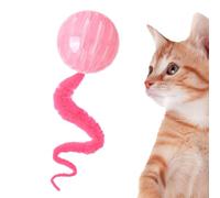 Bola interactiva con juguetes para gatos de cola | Globos de juguete para gatos de gusanos para juegos de interior | Juguetes seguros, rebotantes, divertidos para gatitos, jugar para anim