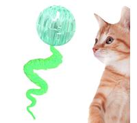 Bola interactiva con juguetes para gatos de cola | Globos de juguete para gatos de gusanos para juegos de interior | Juguetes seguros, rebotantes, divertidos para gatitos, jugar para anim