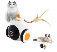 Bola interactiva para gatos - interactivo con bola eléctrica automática | Activación automática de movimiento con cola para juegos domésticos, para ejercicio y reducción del aburrimiento