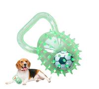 Bola interactiva para perros - 1 bola chirriante, goma duradera de 15 Cm, orbe chirriante con balón de fútbol en el interior | Juguete para perros con asa, para ir a Cherc