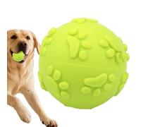 Bola interactiva para perros - de mordedura de huella de 6 cm | Bola de rebote de limpieza de dientes chirriantes para Golden Retriever Corgi | Juguetes de entrenamiento flotante para perros