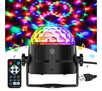 Bola Luces Discoteca LED, 7 Colores RGB Luz con Sonido Activado, 4M Cable USB, Rotación de 360 , Ideal para Cumpleaños, Discoteca, Fiesta, Bar, Navidad, Bodas