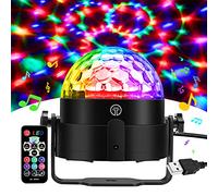 Bola Luces Discoteca LED, 7 Colores RGB Luz con Sonido Activado, 4M Cable USB, Rotación de 360 , Ideal para Cumpleaños, Discoteca, Fiesta, Bar, Navidad, Bodas