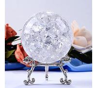 Bola mágica de cristal con crujido de hielo de 60/80 MM, adornos de esfera delicada, manualidades para regalos, decoración del hogar, 60 MM, con base plateada