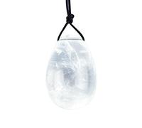 Bola mineral de cristal de huevo de jade natural perforado de 40x25mm con agujero para el ejercicio de Kegel-A1