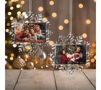 Bola Navidad Personalizada Foto, Adornos Navidad Personalizados 2 Caras Adornos Arbol Navideña Decoración 2025, Personalizadas Fotos Regalo Original para Familia, Amigos, Pareja