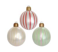 Bola Navideña Grande - 3 Pieces Bola De Navidad Hinchable De 40cm PVC - Gigante Decoraciones Navideña para Patio, Exterior, Jardín, Árbol