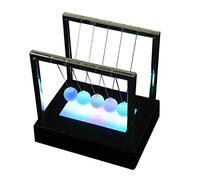 Bola oscilante de Newton con luz LED, Bolas de Equilibrio de Vidrio Brillantes, Juguete de Escritorio Que demuestra Las leyes de energía del Impulso, Juguete científico