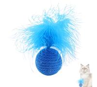 Bola para gatos con pluma, juguete de plumas de gato, bola de ejercicio para mascotas, bola de plumas de juguete para gatitos, para ejercicio, caza, entretenimiento