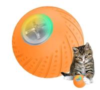 Bola para gatos rebozadora giratoria, bola que rueda automáticamente, bola activada por movimiento duradero, bola autoajustable juguete para gatos flexible de silicona para entrenamiento con luz