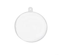 Bola plana de plástico transparente con fuerte sellado y diseño de dos hemisferios para colgar en el árbol de Navidad (12 cm)