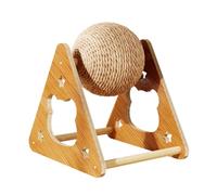 Bola Rascador para Gatos - Juguete Interactivo Rascador,Rueda Ejercicio Pulido Uñas Sisal Natural Marco Madera para Gatos Pisos Pequeños Grandes