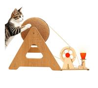 Bola Rascador para Gatos | Panel Rascador para Gatos,Juguete Interactivo para Gatitos con Manivela Manual Y LED Integrada para Jugar En Interiores Y Exteriores