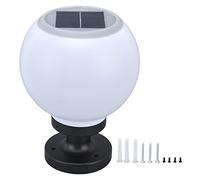 bola redonda LED para exteriores,Luz de columna de globo solar, impermeable, lámpara de columna solar para exteriores, valla de villa, luz de poste LED, patio, jardín, césped, luces de calle, paisaje