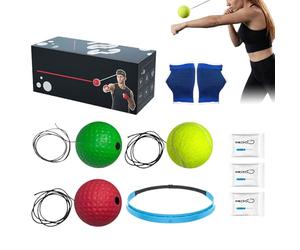 Bola Reflex de Boxeo - Velocidad Y Respuesta De Golpes - Bota de Reacción de Boxeo Con Silicona Diadema | Para Hombres Mujeres Principiantes Adolescentes Sala Dormitorio Viaje Sala de Estudiantes