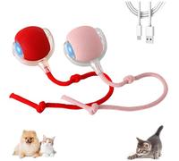 Bola rodante activa con cola para perros y gatos, bola de salto inteligente de 360° para perros, 3 modos de entretenimiento y función de despertar inteligente, carga USB, pelota de juguete interactiva