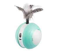 Bola rodante para mascotas, juguete giratorio de luz arcoíris para mascotas, práctica bola rodante activa con recargable USB, puerto de carga tipo C, bola de ejercicio automático para mascotas,