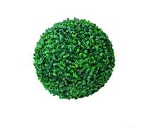 Bola topiaria artificial con cadena para colgar, arbusto de boj sintético, decoración al aire libre para patio, camino, paisaje, verde, 28 cm (A 33 cm)