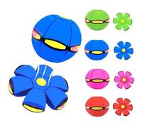 Bola voladora mágica de doble forma con 6 luces, platillo volador trasformable para juego en familia y perro-niño y perro, juguete interactivo y educativoejercicio del cuerpo (BLEU)