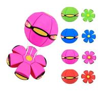 Bola voladora mágica doble forma con 6 luces, platillo volador trasformable para juego en familia y perro y perro - Juguete interactivo y educativo - Ejercicio del cuerpo (ROSE)