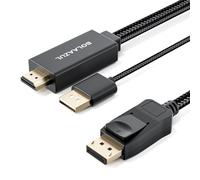 BolAAzuL Cable HDMI a DisplayPort 4K @60Hz Negro, Unidireccional, Monitor Alimentado por USB, Entrada HDMI Macho a DP Macho Salida Convertidor