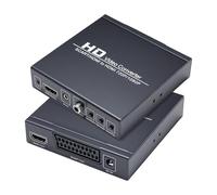 BolAAzuL - Convertidor HDMI/Peritel a HDMI720P/1080P 50/60Hz DC 5V AUX COAXIAL Convertidor HDMI Scart con adaptador para consola STB Blu-Ray DVD PS3 Wii