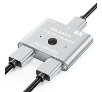 BolAAzuL - Interruptor divisor HDMI 2.1 de 8 K, salida bidireccional, 1 en 2 salidas, caja selectora de conmutador HDMI 4K 120Hz 8K 60Hz HDMI Hub, soporta 48 Gbps, HDR, 3D, para PS5/4, Xbox,