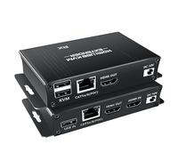 BolAAzuL Kit extensor KVM USB HDMI, extensor USB KVM HDMI 1080P sobre RJ45 Cat5e/6 cable de red con bucle y POC, distancia flexible de transmisión sin pérdidas