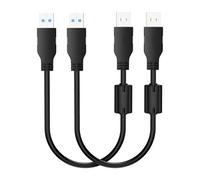 BolAAzuL Paquete de 2 cables de extensión USB 3.0 tipo A macho a macho de 30 cm, cable de extensión bidireccional corto USB 3.0 macho, adaptador USB, cable de extensión acoplador