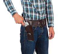 Boland Funda y cinturón de vaquero 00579 – 114 cm, imitación de cuero marrón oscuro, Salvaje Oeste