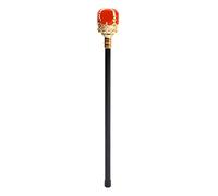 Boland 00608 Cetro Rey, 48 cm, varilla negra con corona dorada-roja, accesorio para disfraz, carnaval, Halloween, fiesta temática