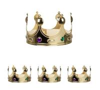 Boland 01316 - Corona de rey para niños de plástico, accesorios de disfraces para carnaval o JGA, disfraces niños, disfraz (Paquete de 4)