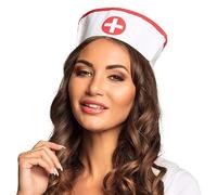 Boland 01380 - Gorro de enfermera, para adultos, blanco-rojo, sombrero, gorro, médico, disfraz, carnaval, fiesta temática, JGA