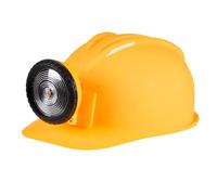 Boland 01414 - Casco de trabajador de la construcción con luz amarilla y negra para adulto, tamaño ajustable, obra, disfraz, carnaval, fiesta temática
