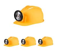 Boland 01414 - Casco de trabajador de la construcción con luz amarilla y negra para adulto, tamaño ajustable, obra, disfraz, carnaval, fiesta temática (Paquete de 4)