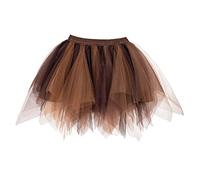 Boland 01769 - Disfraz de tutú marrón topo, falda de 3 capas, cintura elástica, minifalda de tul, steampunk, disfraz, carnaval, fiesta temática
