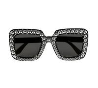 Boland-Partybrille 02631-Gafas adultos, negras con estrás, gafas divertidas, Carnaval, fiesta temática, Halloween, color, talla única (02631)