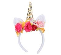 Boland 04288 - Cinta para el pelo Rosy Unicorn, multicolor, con flores, carnaval, fiesta temática, JGA